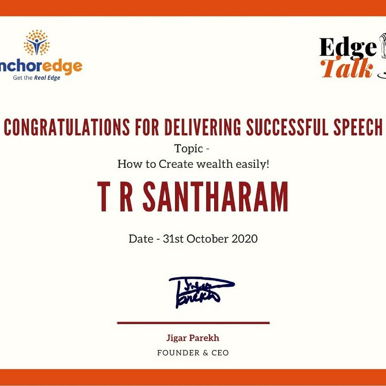 SantharamT's tweet image. Dear Friends,

With Your Blessings Today I Successfully delivered my Talk on #EdgeTalk platform on topic *How to Create Wealth Easily* 
along with My two other speakers.

Sharing the details, photo and Certificate above

#AnchorEdge #PublicSpeakingSkill

Regards
T R Santharam