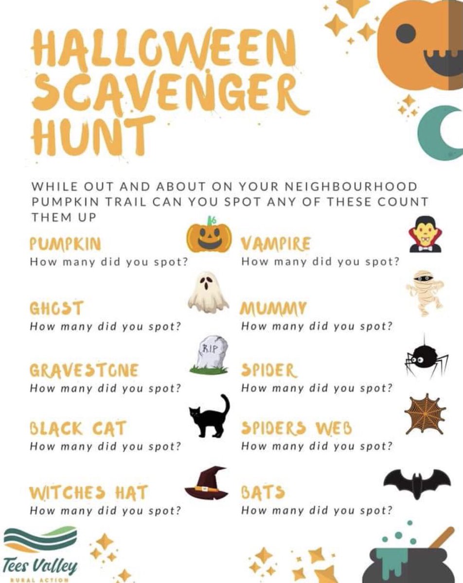 Instead of trick or treating tonight, why don’t you carry out a Halloween scavenger hunt ?! 🎃👻