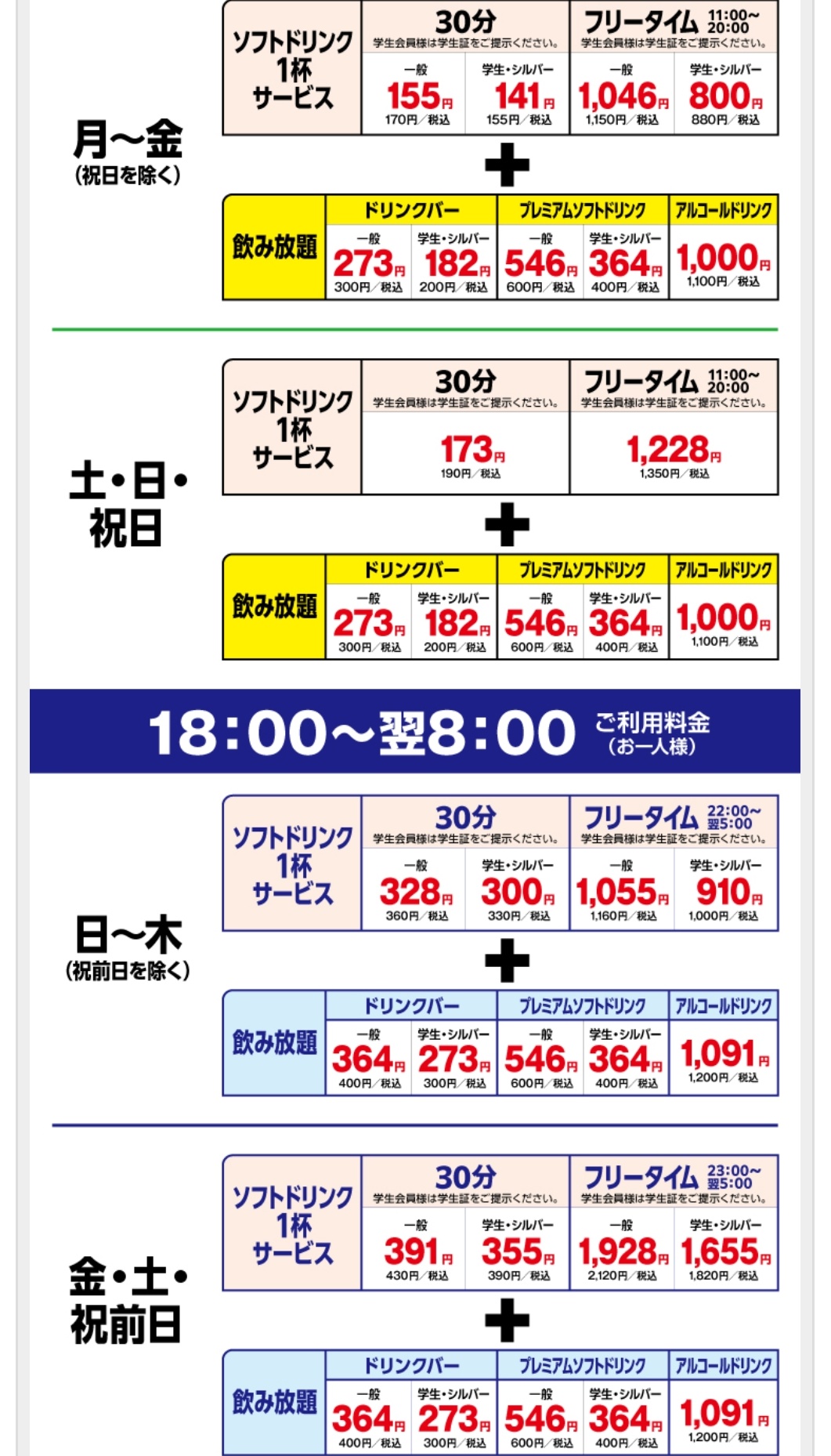 ドナケン 歌広場池袋東口店の料金 平日のお昼でドリンクバー付にすると1450円 やっぱり高くなったなという印象 逆に日 木までの深夜フリータイムはドリンクバー付で1560円だからそこまで高くない感じかなー T Co R6pjpjct5m Twitter