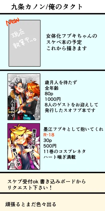 お品書きこんなもんかな～
あまりにも暫定 