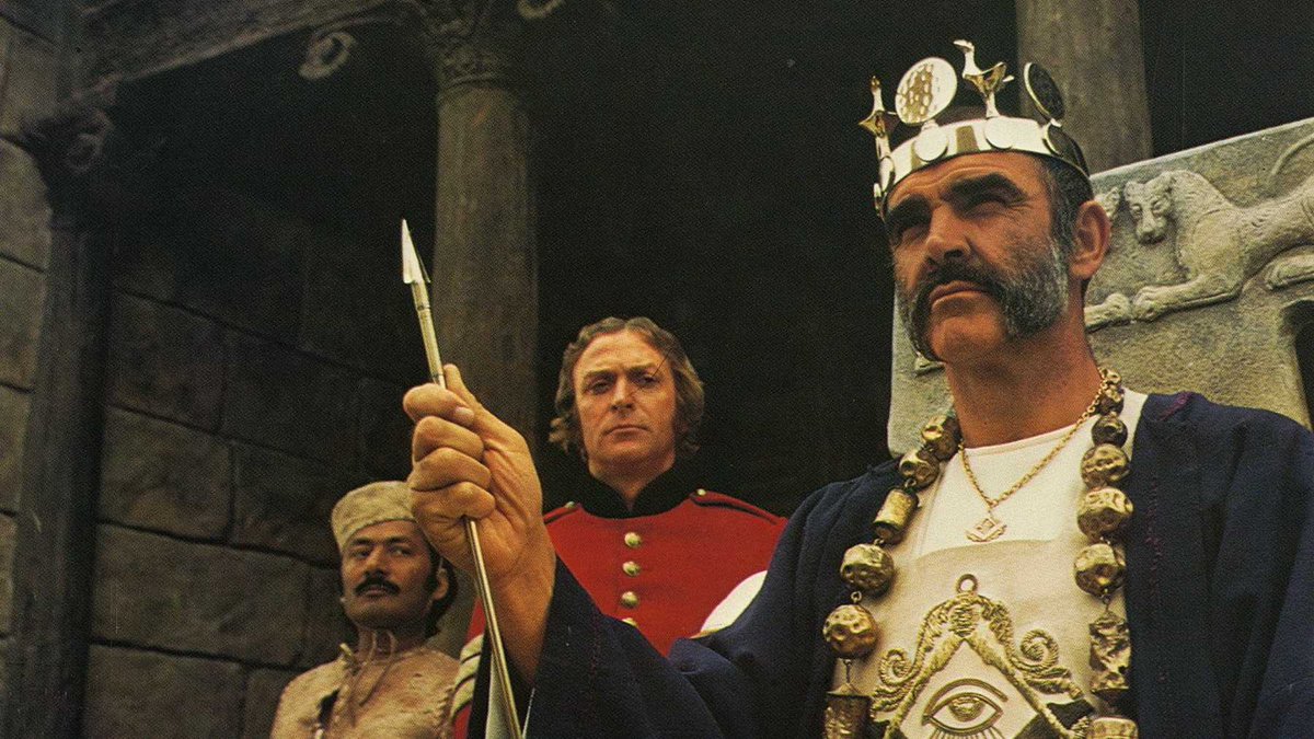 Connery continued to vary his projects wildly, with The Man Who Would Be King once again allowing him to explore a touch of villainy in a dream team partnership with Michael Caine for John Huston's marvellous adventure.