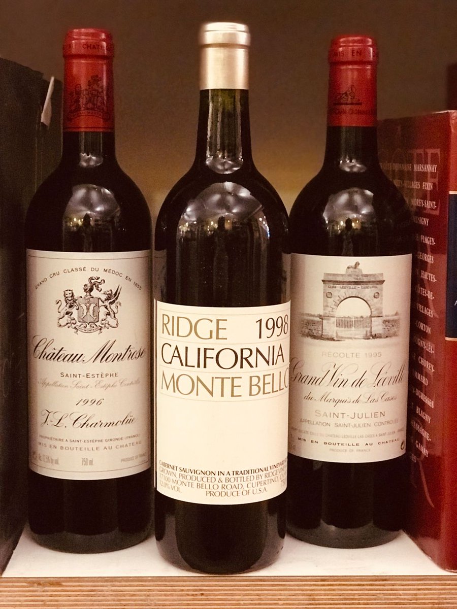 samplerwine's tweet photo. Icons: Instalment 3 The Nineties. Classic. Elegant. Long-lived. Which one would be your #wotn ? 😉
.
.
#ridge #montebello #1990s #montrose #lascases #leoville #saintjulien #stestephe #frenchwine #redwine #london #americanwine #california https://t.co/FaXjSqYTyV