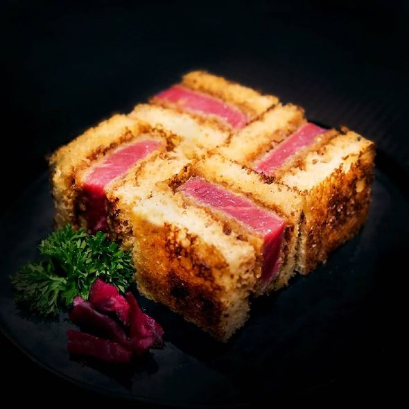 He wasn't the first to come up with the wagyu katsusando, nor does he serve the best around, but mention wagyusando to any globe-trotting foodie and his name will be the first to pop to mind. Almost every single wagyusando overseas copies his plating because it's so distinctive.