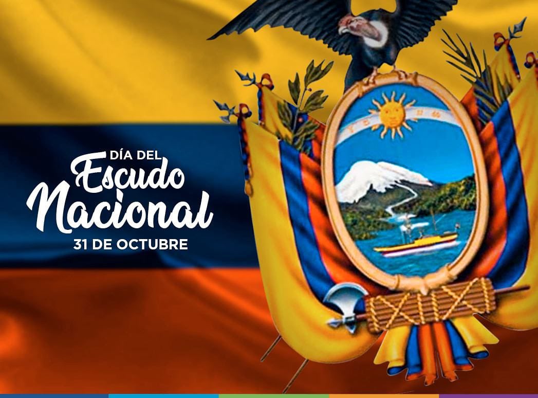 Loor a nuestro escudo nacional, que este 31 de octubre conmemora su día, símbolo patrio de nuestro país que fue adoptado oficialmente por el Congreso en 1900. Símbolo que representa para todos los ecuatorianos orgullo y grandeza 🇪🇨 #DiaDelEscudo