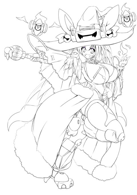 線画だけでも上げときますね 