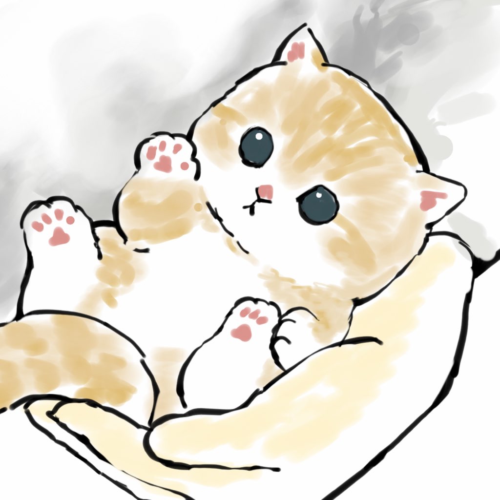 「手のひらの中のにゃんこ? 」|ぢゅの🐈のイラスト