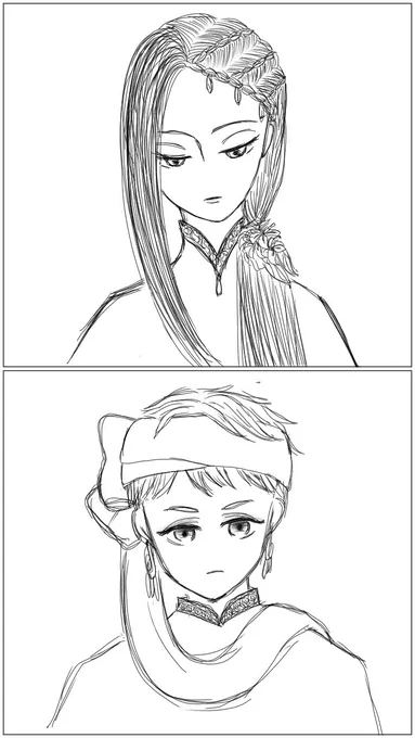 花婿と介添人(練習絵) 