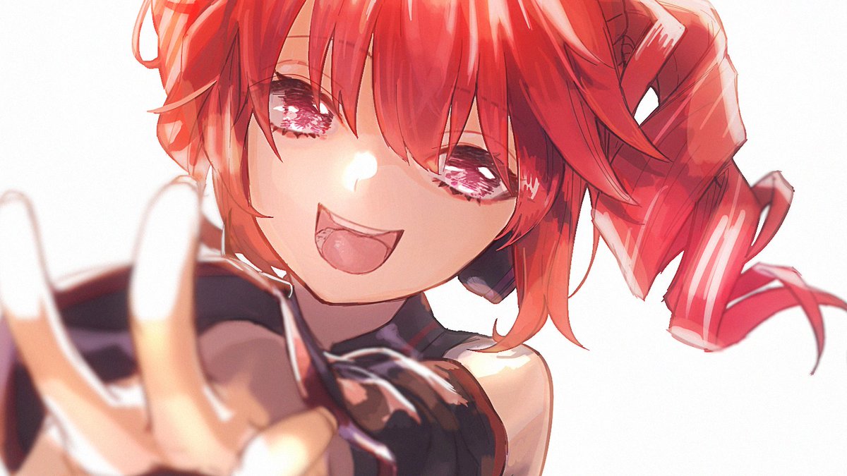 kasane teto 1girl solo drill hair red hair smile open mouth looking at viewer  illustration images
