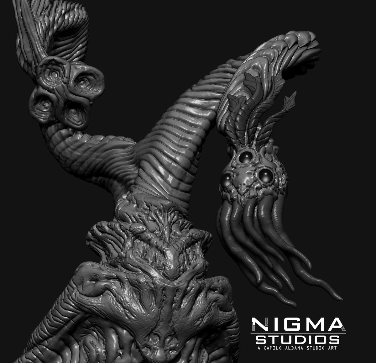 NigmaStudios's tweet photo. Happy halloween to all of you! After a lot of effort, delays and a lot of complications at last I have finished the Great Race of Yith sculpture, the next release in the lovecraftian statue line called Ethereum. #lovecraft #cthulhu #collectibles #nigmastudios #monsters #creatures https://t.co/zMaBfzekRc