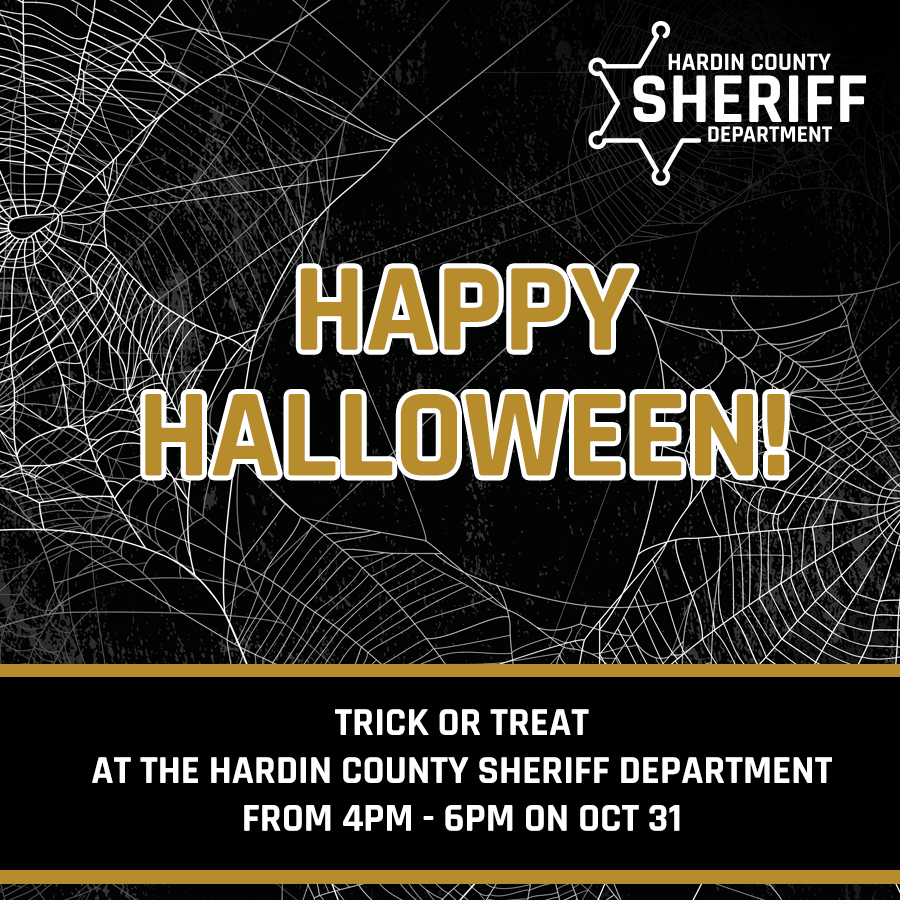 HCSheriffDept's tweet photo. 🍁HAPPY HALLOWEEN!🍁

Trick or Treat at Hardin County Sheriff Department in front of the building on Halloween from 4PM – 6PM! 🎃

Please practice social distancing and wear a mask! 😷

We look forward to seeing you! 👻 https://t.co/hYuDXTKnlp
