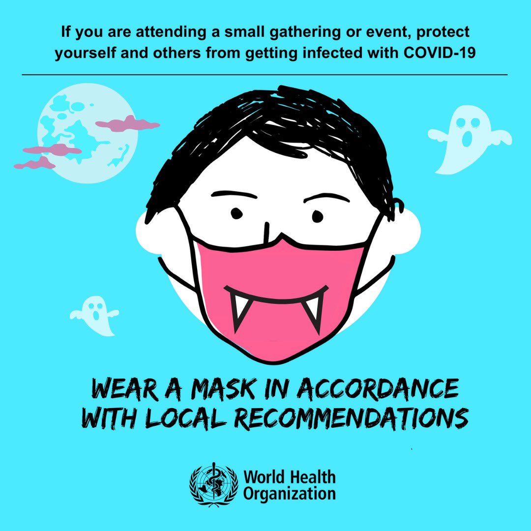 When you attend a  #Halloween   event,  #WearAMask   to protect yourself & others from  #COVID19 infection. Make it a part of your spooky costume 