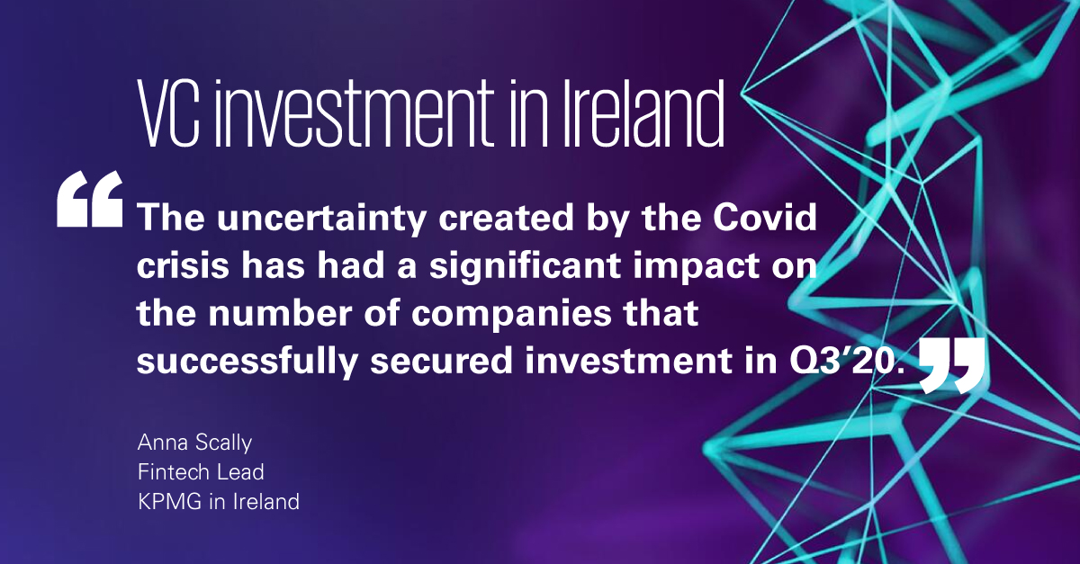 KPMG_Ireland's tweet photo. The global investment market has been resilient in the last quarter. In Ireland, findings show a decline in #VC activity in Q3’20, with $86.6 million invested in 24 deals involving Irish companies.
Discover more in our #venturepulse
https://t.co/M0ibImapKp https://t.co/ZGCwgnVjRO