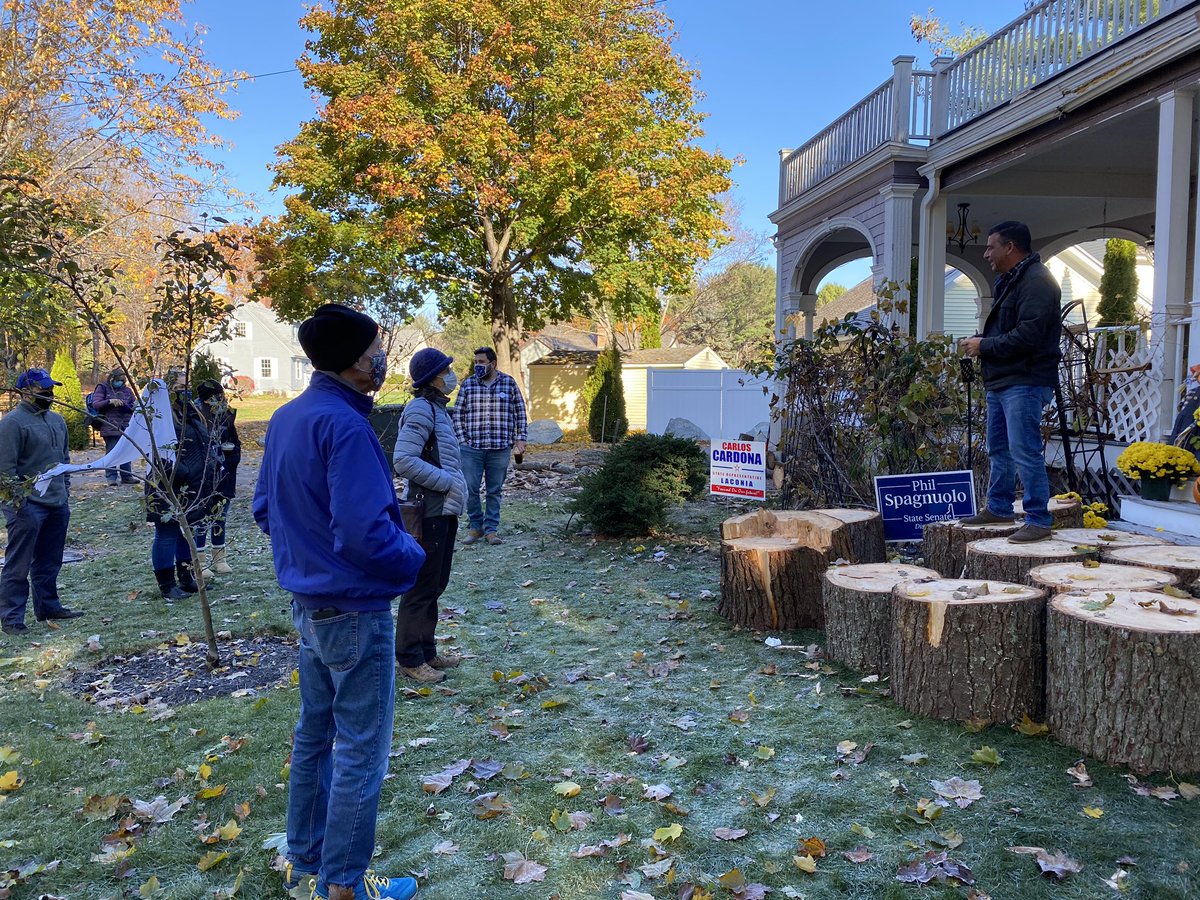PhilSpagnuoloNH's tweet photo. This election is too important and will be too close to stay on the sidelines for the next 3 days. Great to see so many folks out here in Laconia volunteering this morning #NHpolitics https://t.co/oMwJAjCodU