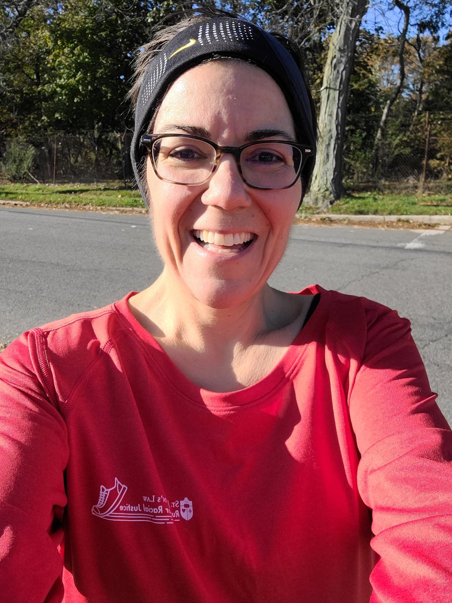 St. John's Law Run for Racial Justice on this crisp Halloween morning. #SJULAWRRJ