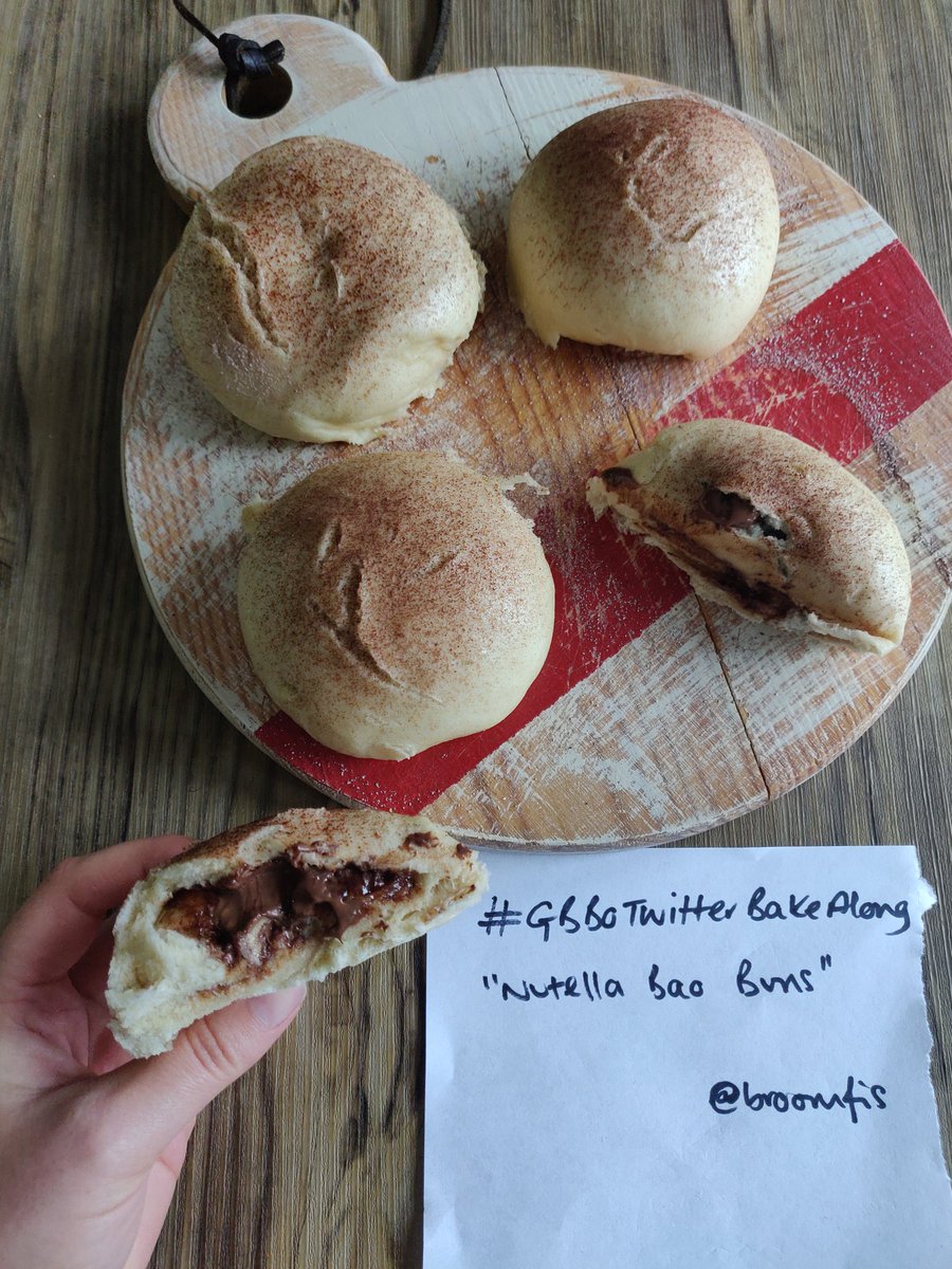 Nutella steamed buns - a first for me but surprisingly easy and delicious 😋 #GBBOTwitterBakeAlong <a href="/Rob_C_Allen/">Robert Allen</a> <a href="/thebakingnanna1/">The Baking Nanna</a>