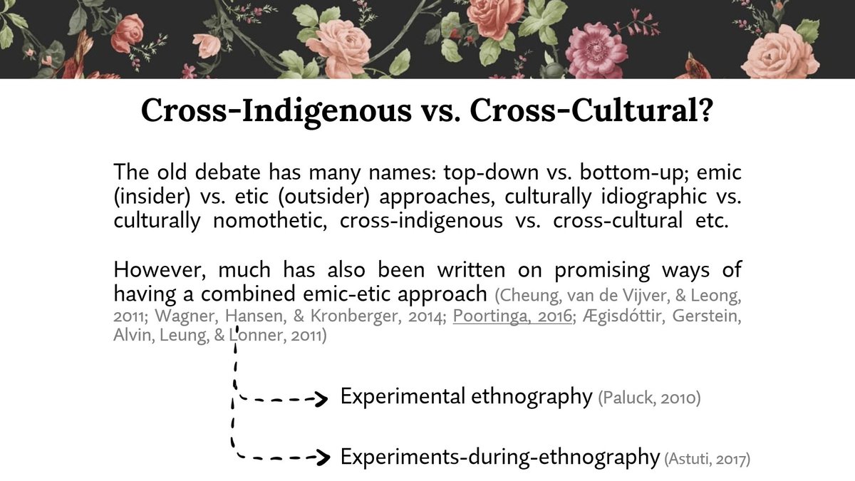 There are some ways to combine the two (e.g.  @betsylevyp's experimental ethnography, experiments-during-ethnography etc.) but first why make the distinction? (10/15)