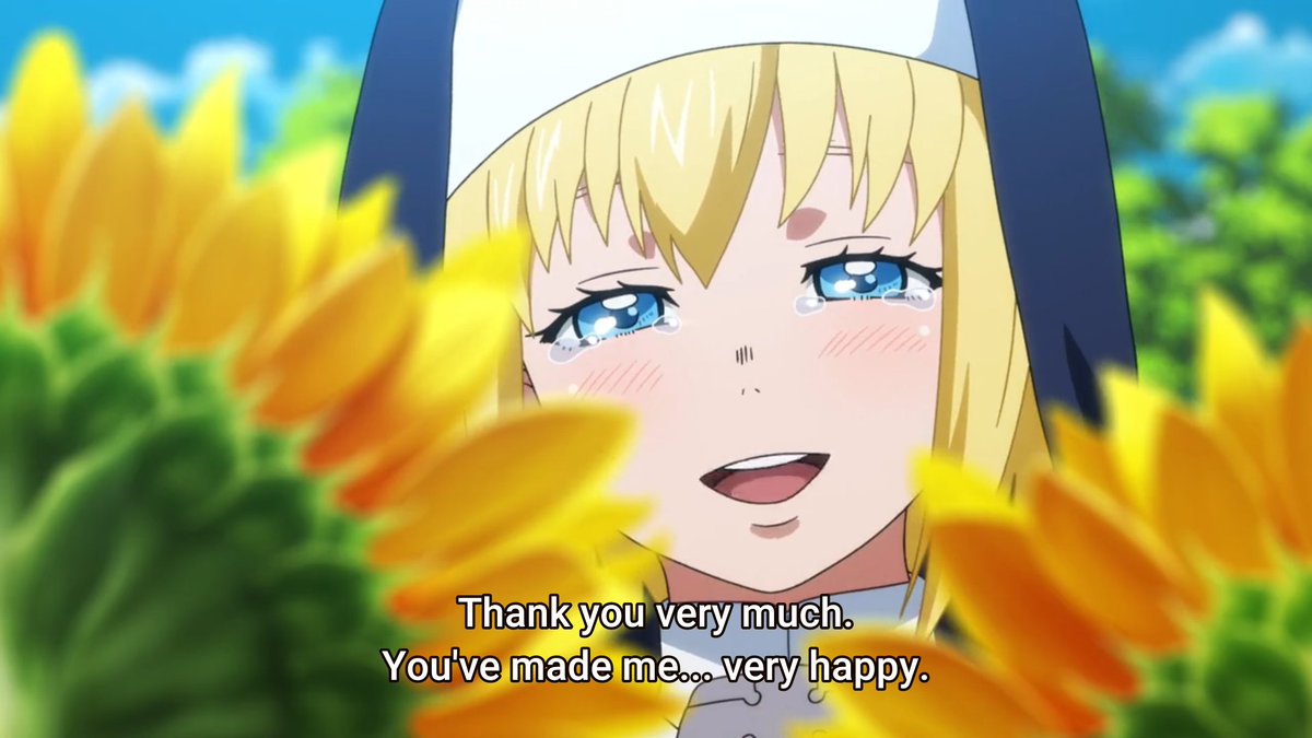 AnjoKeMo's tweet photo. MUST PROTECT THAT SMILE!! 😊😊😊

#fireforce #FireForce_anime #enennoshouboutai #FireForceS2 #Iris #SisterIris #Shinra #KusakabeShinra #sunflower #anime https://t.co/XzGYhTTUwL