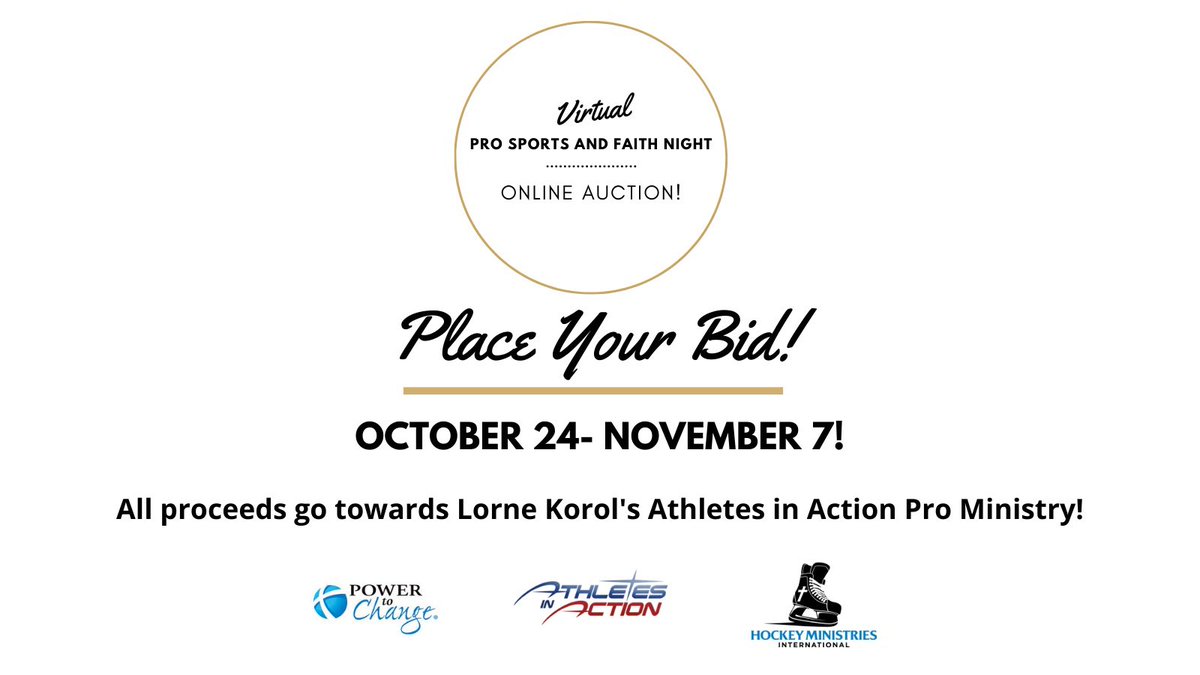 The @prosportsfaith auction is LIVE!
 
You won’t want to miss out on these great prizes. All proceeds go to support our Chaplain, Lorne Korol's Winnipeg Pro Sports Ministry.
 
BID NOW➡️bit.ly/psfauction
#PSFNight #Winnipeg