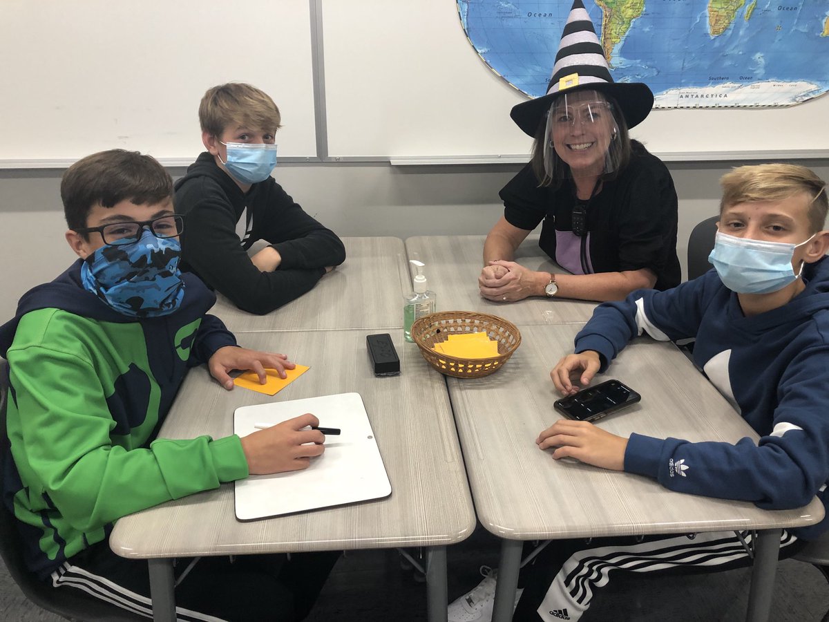 Celebrating another day we get to be together! Pictionary is one of our favorite review activities!@SouthernHancock #newpalproud@MooreNPJH