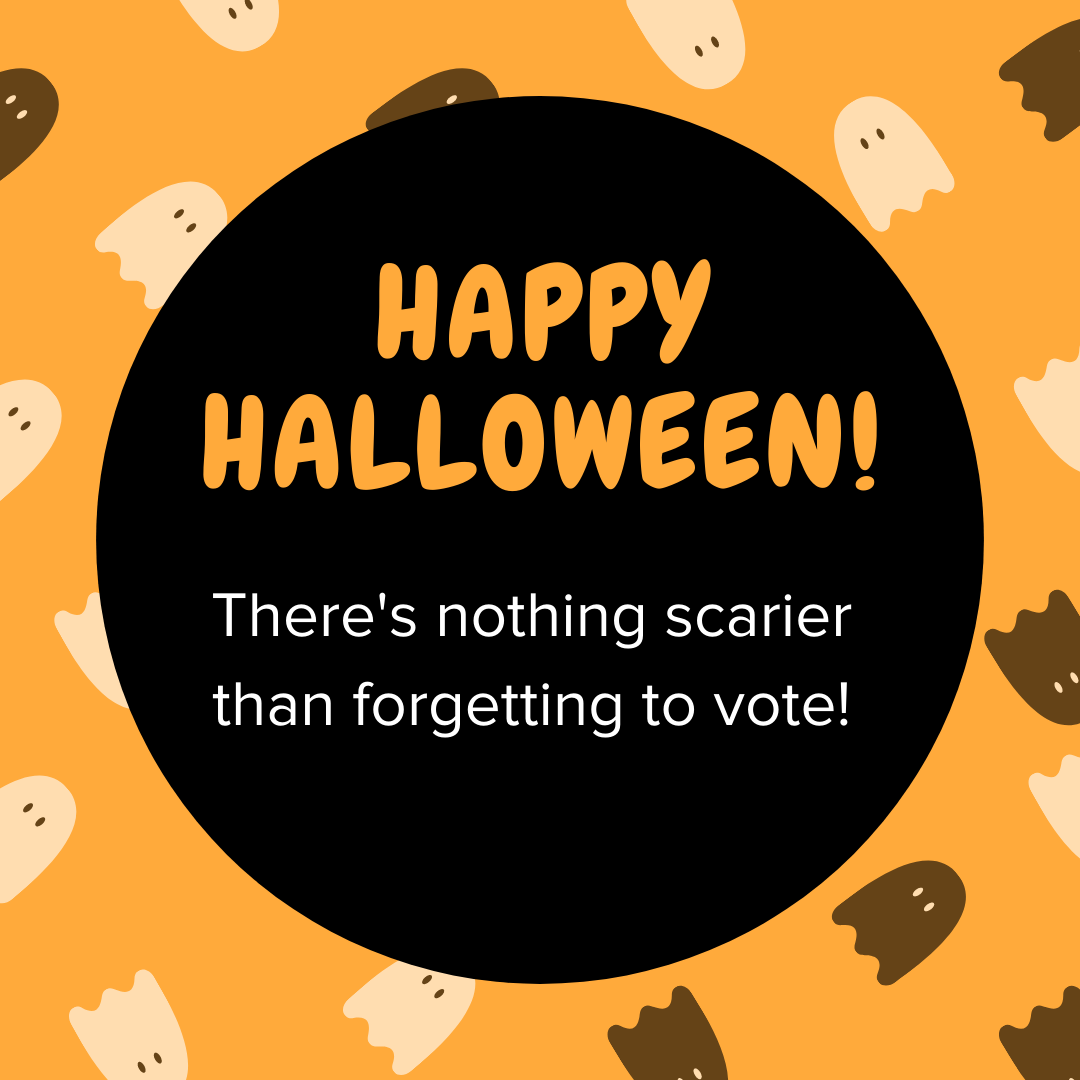 Dana4PA's tweet photo. Happy Halloween! Please be safe and remember- there's nothing scarier than forgetting to vote! Make your plan now and follow it through! https://t.co/KhsNgIZ2A7