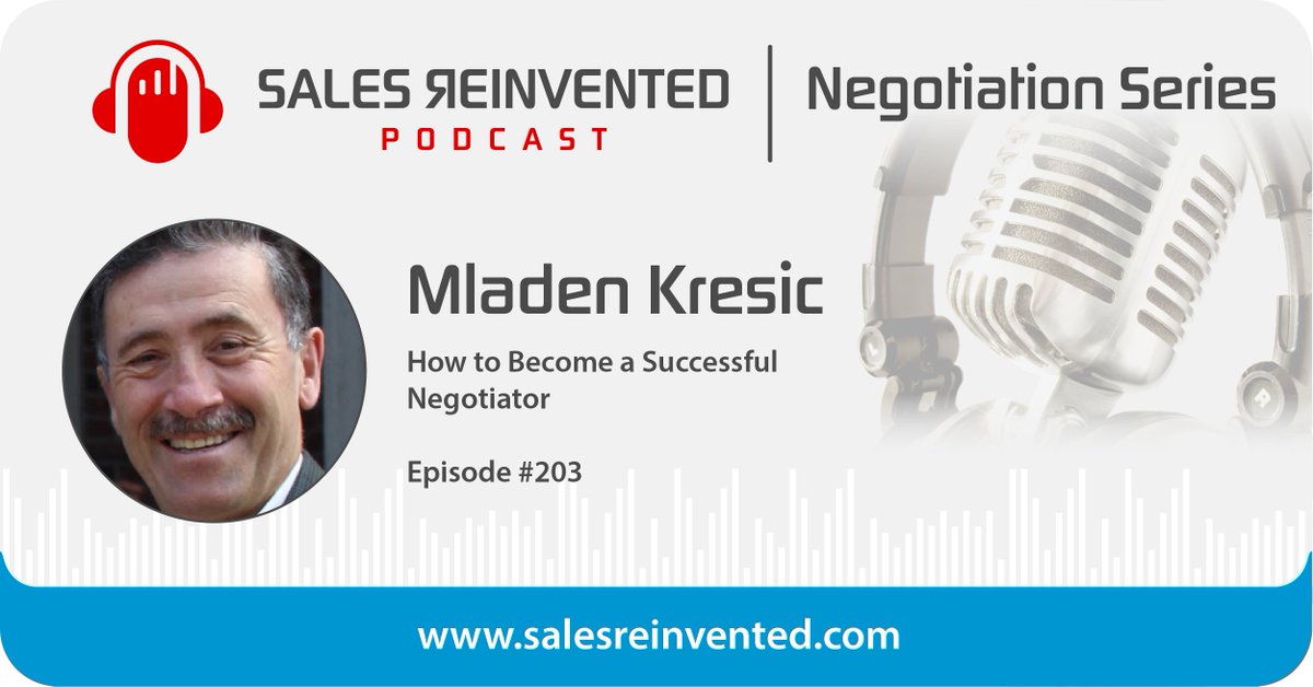 Do you know what it takes to become a successful negotiator? @MladenKresic shares his take in this episode of @SalesReinvented! #Sales #SalesReinvented #Negotiation #NegotiationTactics #Success #Influence https://t.co/aoKbuI73Q3 https://t.co/qPNrs8gqNx