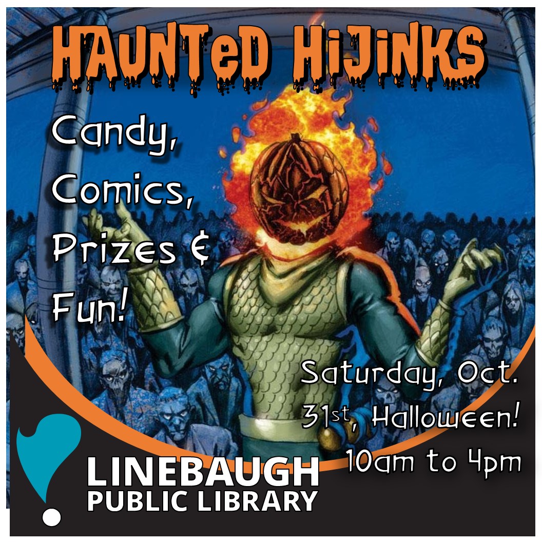 rclstn's tweet photo. Halloween Hijinks is today at #Linebaugh! 🍂👻🍂
Head over to the main branch where we'll have plenty of candy, comics, prizes, and fun while doing our best to remain socially distanced. 😷 https://t.co/uO1CnipjVA