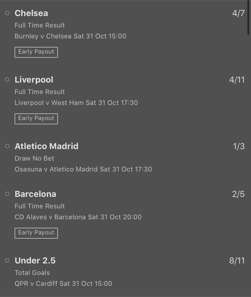 BudgieTips's tweet photo. Saturdays Football Acca! ⚽️ 🏴󠁧󠁢󠁥󠁮󠁧󠁿 🇪🇸 

1 Unit @ 5.91

3pm Start https://t.co/werUiI1UQB