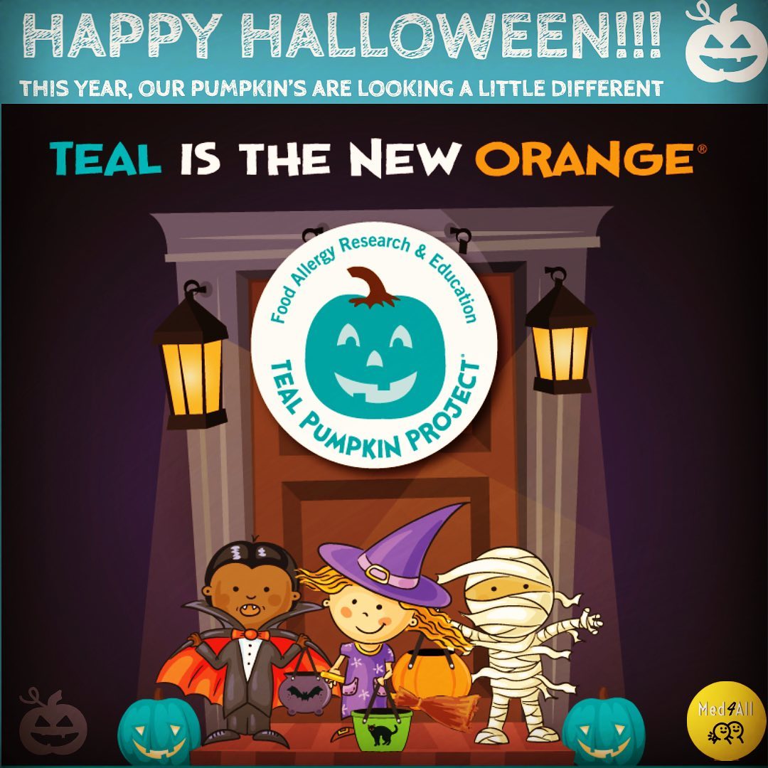 Orange is the new black, teal is the new orange.
-
Here’s a mini reminder about the ‘Teal Pumpkin Project’ started in America which aims to bring awareness to food allergies and make Halloween better for children with food…

📸 instagram.com/p/CHAu0aaBN6g/ via tweet.photo