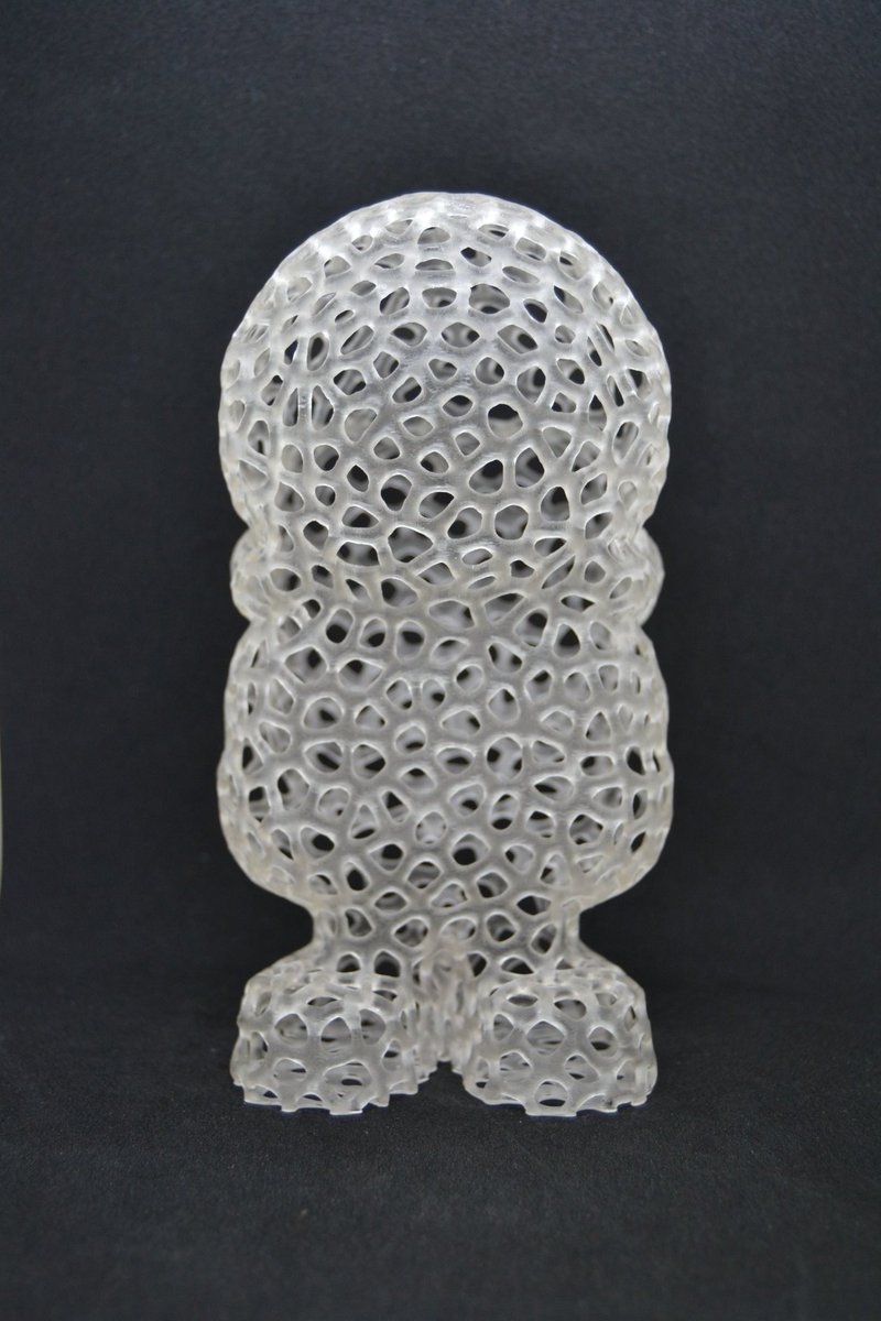 de3dprintman's tweet photo. I made a Voronoi version of @MatterHackers @Phil_A_Ment to bring this cool benchmark model to the next level. This one is resized to 200% and printed on the industrial-grade @atum3D DLP Station in @BASF #Ultracur3d ST45 and finished perfectly fine. #Matterhackers #3DPhil #atum3D https://t.co/R8beJdawSf