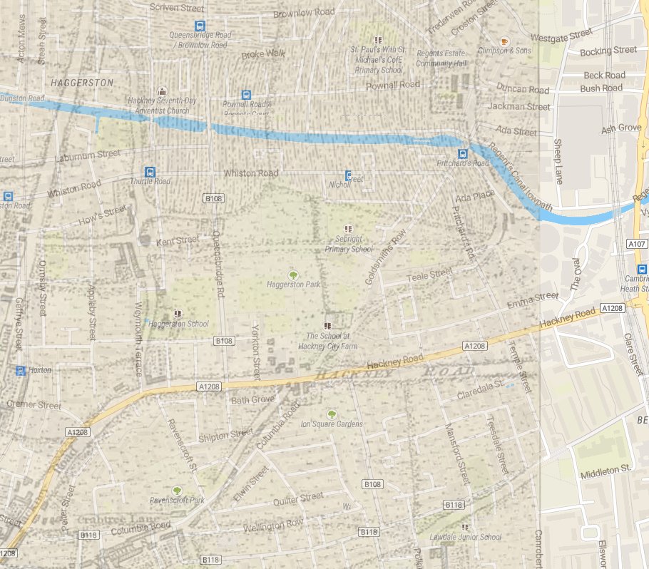Just for some context here is a map of the area from 1775 overlaid on a modern map for context. And a graded map to see more clearly what was there.