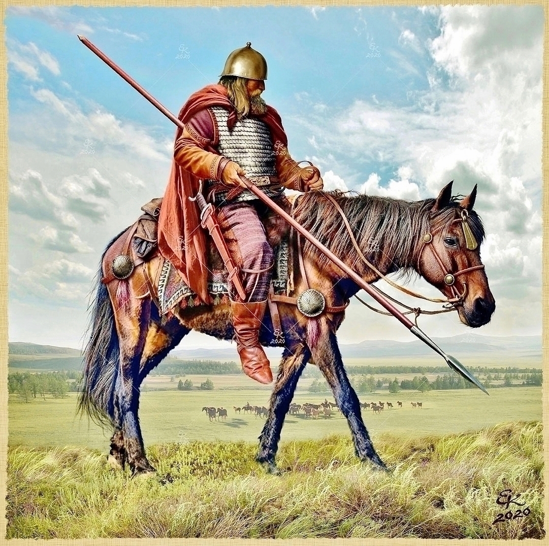 Sarmatian warrior, IIIrd - IInd C.C. BC, Kuban river region, Krasnodar Krai, RussiaSarmatian warrior, IInd - Ist C.C. BC, steppes of the Northern Pontic littoral