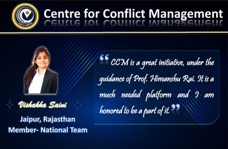 Ms. Vishakha Saini shares her views about Centre For Conflict Management.
.
@askhimanshurai
.
#CCMwithYOU #Centre_for_conflict_management #Prof_Himanshu_Rai
#conflictresolution #mentalhealthcounseling
#businesssolutions
#mentalwellbeing
#peacefulmindpeacefullife https://t.co/OSyqlw66Sc