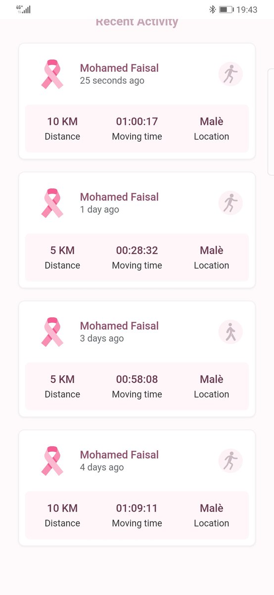 mofaisal12's tweet photo. 10k to end 10/2020. A personal best of 1:00:17. My contribution to the Virtual #PRR2020 Run-Walk to promote breast cancer awareness & #HelpPreventCancer. Healthy habits are within our reach. All it takes is a little bit of effort. @CancerSocietyMV
#ICanYouCanWeCan https://t.co/5aoBWYAOSl