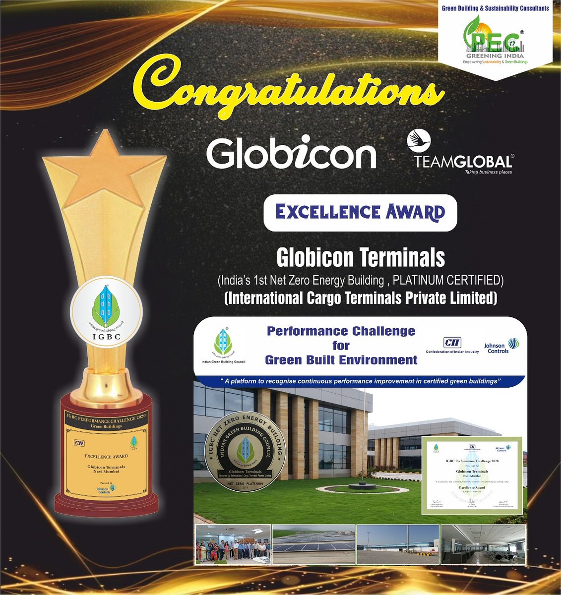 MalaSin93787531's tweet image. It&apos;s proud moment for &quot;PEC Greening India&quot; to be associated with such kind of responsible &amp;amp; Sustainable projects from the inception stage of planning , construction &amp;amp; operation congratulations @LTadadikar @Teamglobal_Log