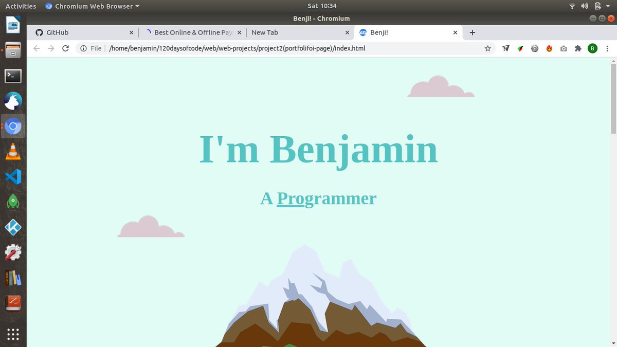 Day 11
been a little bit slow though been watching tutorials with less practice but  am up for practices full time now so y'all ready?

#100DaysOfCode 
#100DaysOfMLCode 
#Webdesign 
#120daysofcode

live demo benjaminugwuanyi.github.io/about/