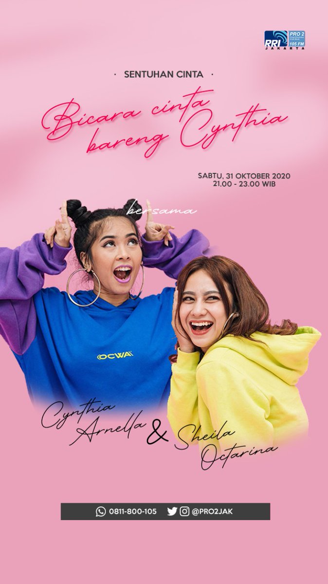 PRO2FMJKT's tweet photo. Gabung yuk, di Sentuhan Cinta malam ini.. Kita akan bicara cinta bareng @vhysheila #pro2populer #sentuhancinta https://t.co/yZyeuTtbH5