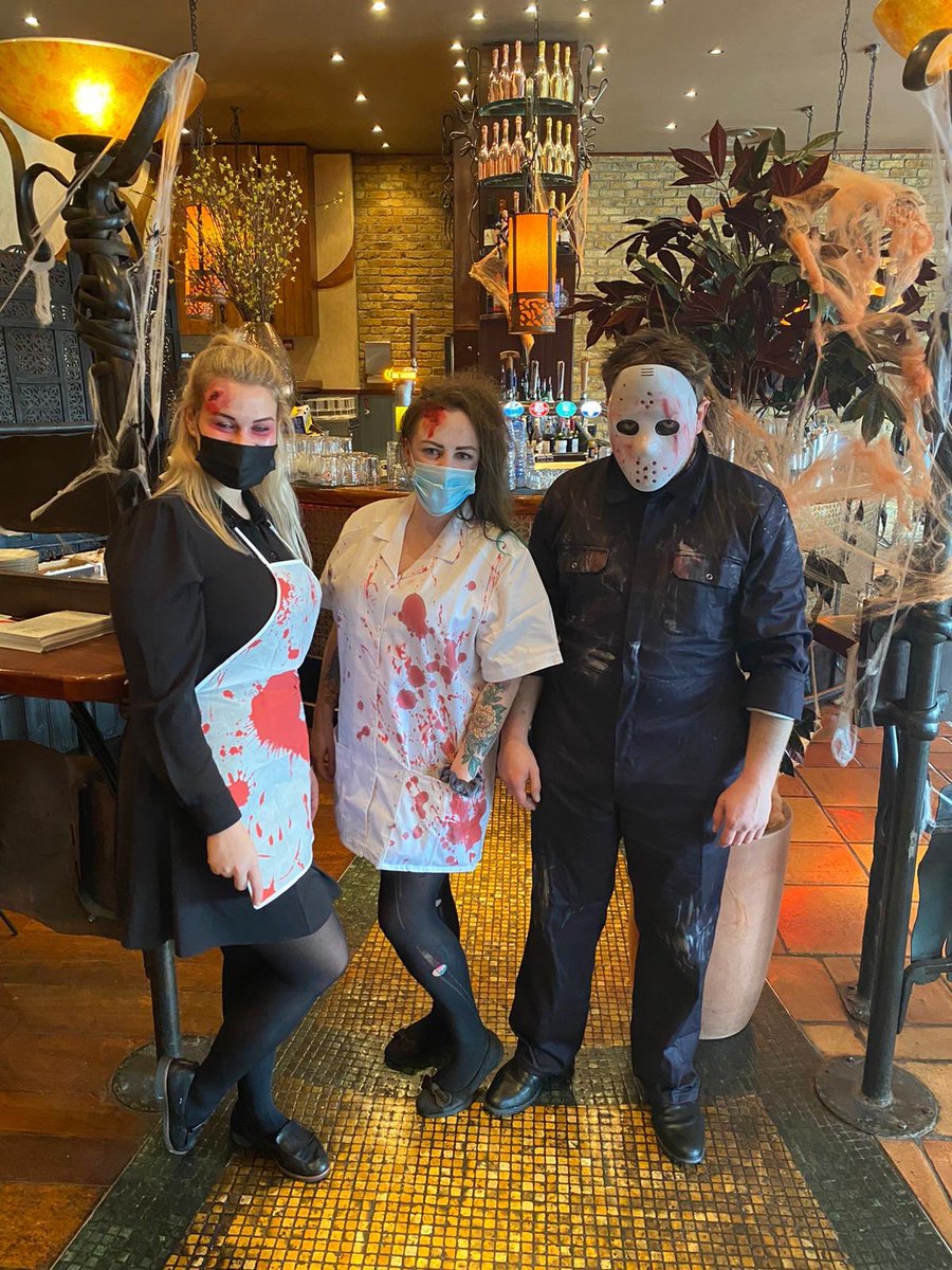 All ready to scare and serve you! #halloweenfun #Birmingham ⁦<a href="/Mailboxlife/">Mailbox Birmingham</a>⁩