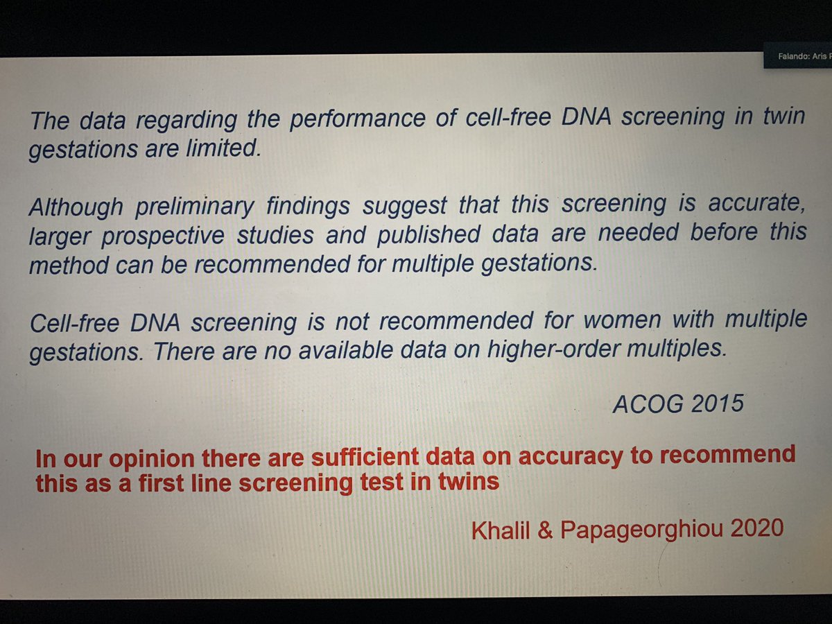 Great class from <a href="/FetalUltrasound/">Aris Papageorghiou</a> and <a href="/ProfAsmaKhalil/">Asma Khalil</a> recommending cell-free DNA #screening in #twins ! The content will be available in <a href="/TwinsTrust/">Twins Trust</a> webpage. #fetalmedicine #prenatal