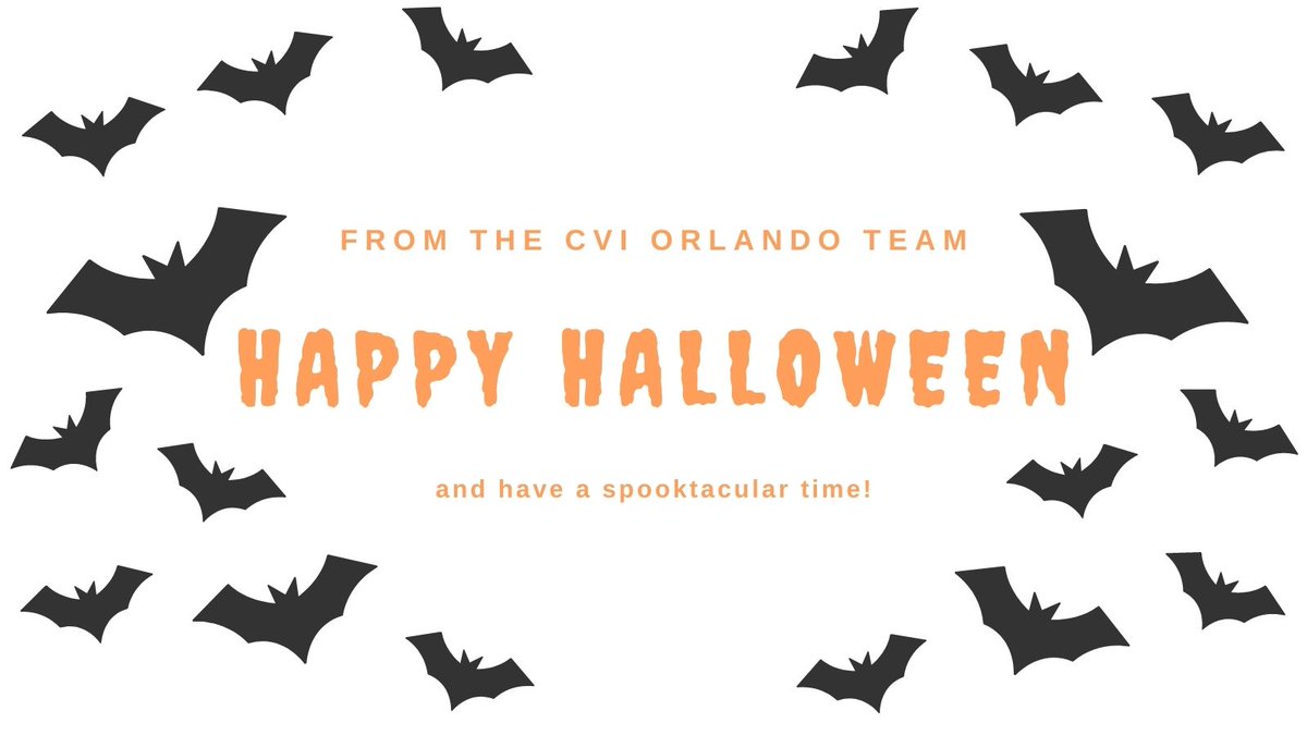 LiveAtCVI's tweet image. Happy Halloween from the CVI Orlando team. Have fun and stay safe out there! 🎃👻🍁
