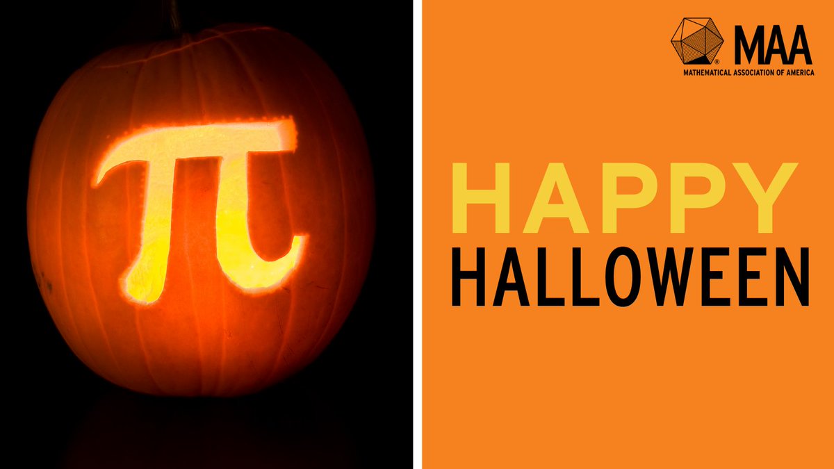 maanow's tweet image. #HappyHalloween from MAA! We're celebrating with pumpkin pi and #spookymath! Share your math-themed pumpkins and costumes with us! 🎃👻🎃 #Halloween
