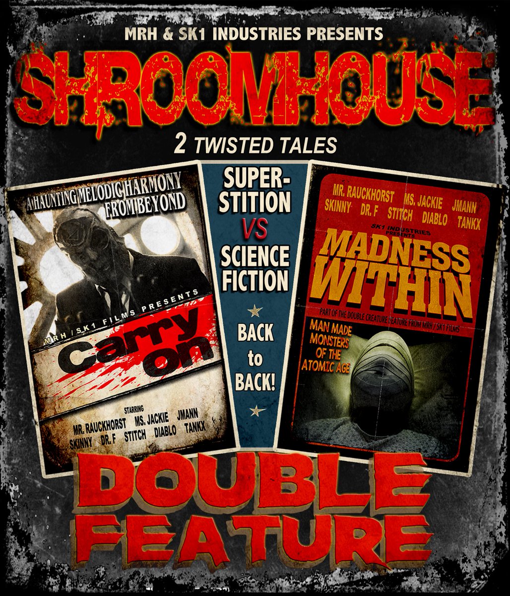 Mushroomhead and SK1 productions present the ultimate Shroomhouse double feature with carry on and madness within. Two twisted tales of superstition and science fiction. LINK IN BIO!