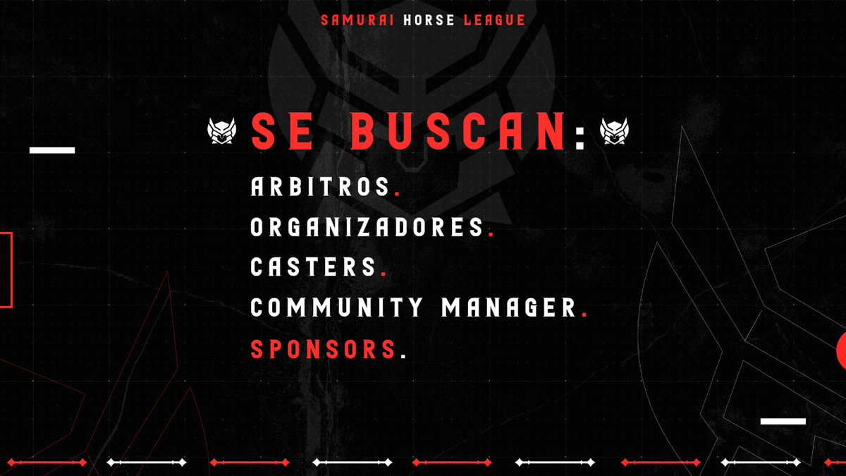 ⛩️SE BUSCAN:
Para ampliar nuestro staff y mejorar la organización buscamos:

▶️ Árbitro • Organizadores • Casters • Community Manager.
⏩ SPONSORS

Manda MD. Si conoces a alguien etiquétalo abajo.
🔃&amp;♥️