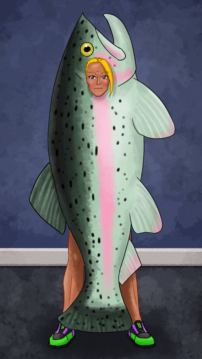 This is Comfort's manager.
For Daleween my client INSISTED on this costume, despite my suggestions for other options.
So here they are:

Comfort SeptemberFish.

This may be the happiest I've seen them since the start of the Siesta.