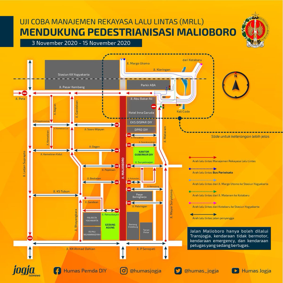 JogjaUpdate's tweet photo. Info penutupan Malioboro yess.. per tgl 3 November 2020 https://t.co/8vDFeqMX6h