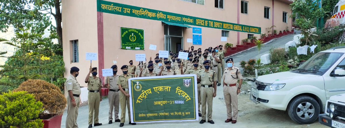 ITBP_official's tweet image. Pledge and March Past by Sector HQ ITBP Gangtok on #NationalUnityDay2020
#Himveers