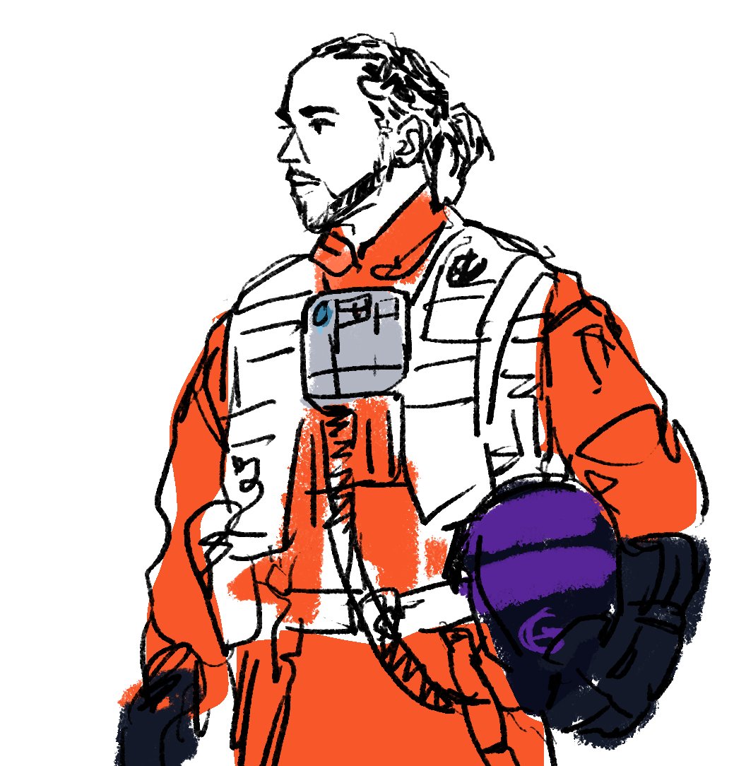 halloween doodle requests that I did on tumblr!lewis as an x wing pilot :D