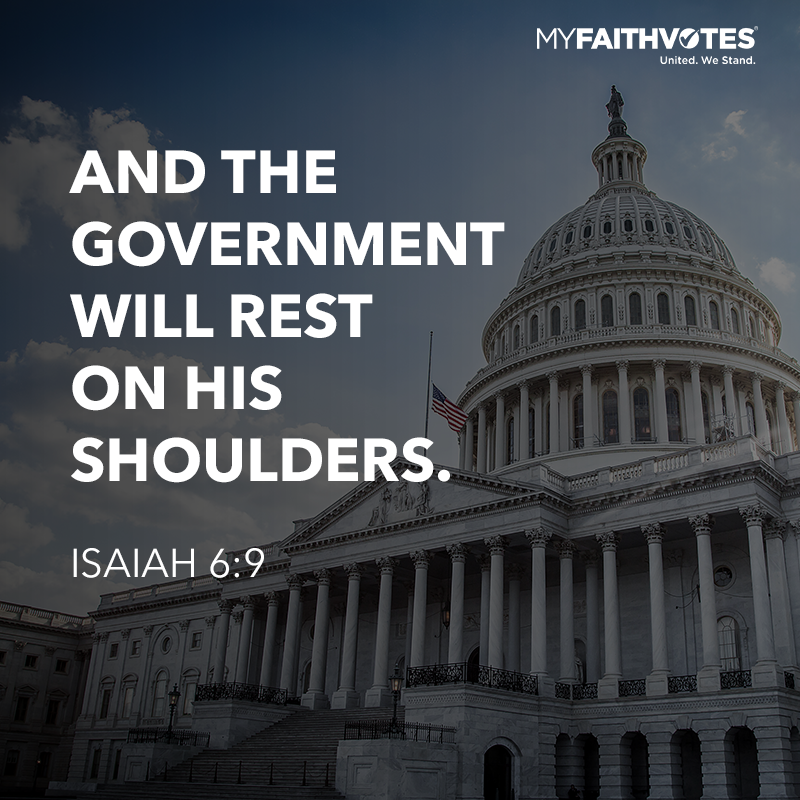 MyFaithVotes's tweet photo. Isaiah 9:6 says, “And the government will rest on His shoulders.” This election was not a surprise to God. Let’s rest in the fact that He is more than capable of handling our government. #MyFaithVotes #PrayThinkVote #DoGoodGoVote https://t.co/5VSFolLY6E