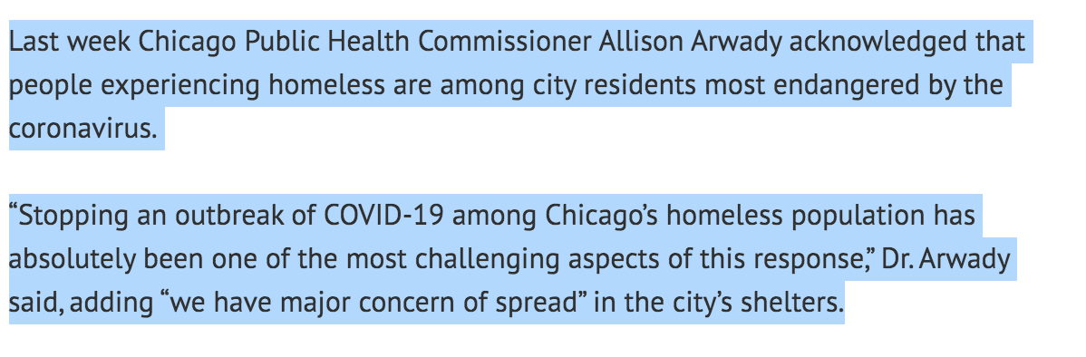 So here we are, staring down  #FluVid season, and  @GetMePPEchi is one of the only reliable sources of  #PPE for shelters in Chicago, despite unhoused people being an a priori identified vulnerable population to the virus.