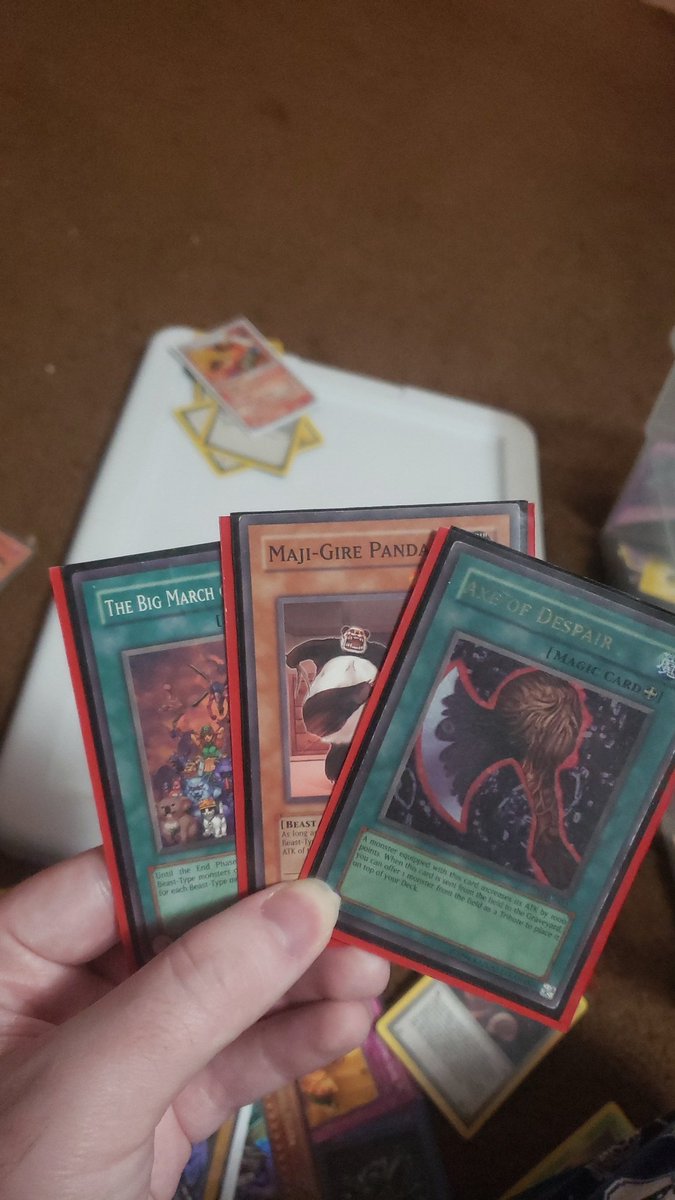 One of the cool things were some of these were given to me, so I get to see some card sleeved, presumably bc they were in a deck and its just kind fun to see