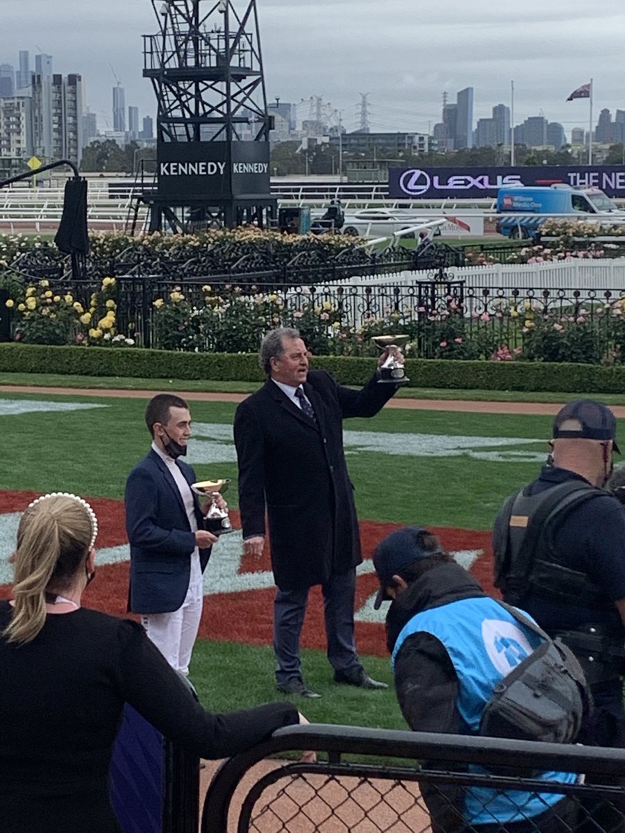 m_felgate's tweet photo. What an amazing Derby Day. Such a privilege to cover one of the best sporting stories you will see on @10SportAU.
Super coach to Gp1 trainer and the son of a gun. Congrats @DenisPagan & @LachieJamesKing #VictoriaDerby #Paganspaddock https://t.co/8hhXGxoRJI